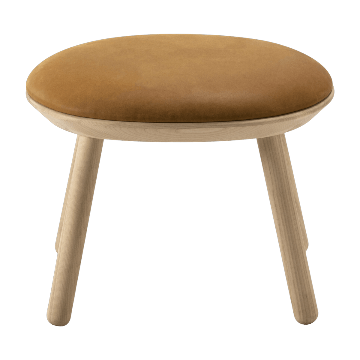 Ash and leather stool cognac Naïve - Emko - The Cool Republic