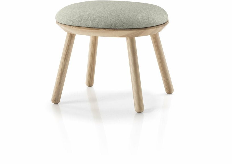 Tabouret en frêne et tissu beige gris Naïve - Emko - The Cool Republic