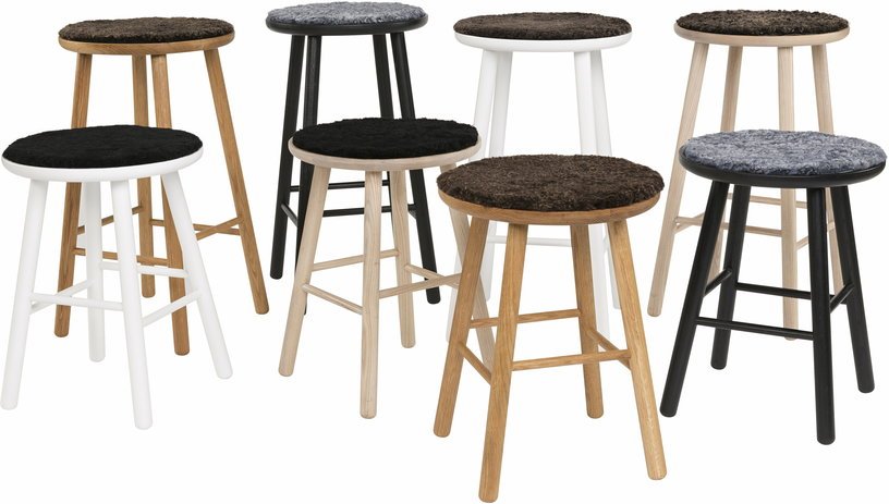 Tabouret en frêne noir 47 cm ZigZag - Hans K - The Cool Republic