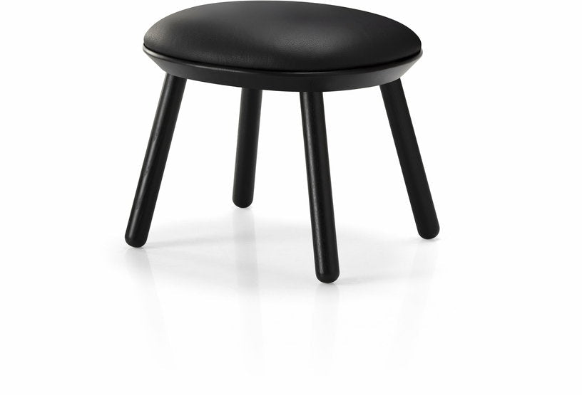 Tabouret en frêne noir et cuir noir Naïve - Emko - The Cool Republic