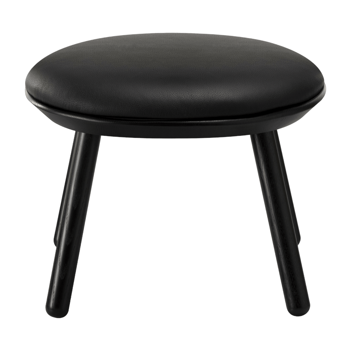 Tabouret en frêne noir et cuir noir Naïve - Emko - The Cool Republic