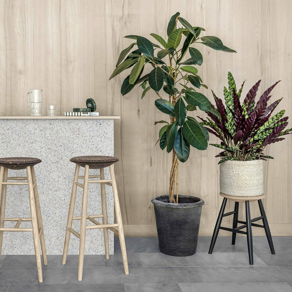 Tabouret en liège clair et bois naturel Drifted - Hem - The Cool Republic