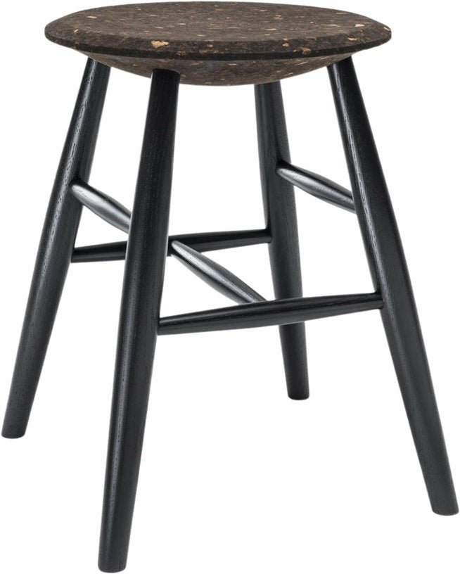 Tabouret en liège foncé et bois noir Drifted - Hem - The Cool Republic