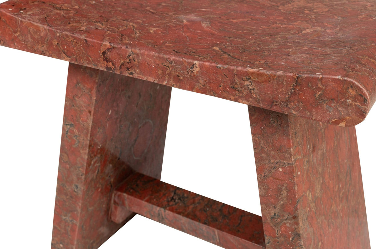 Tabouret en marbre java rosso 50x30x45cm Sam - Versmissen - The Cool Republic