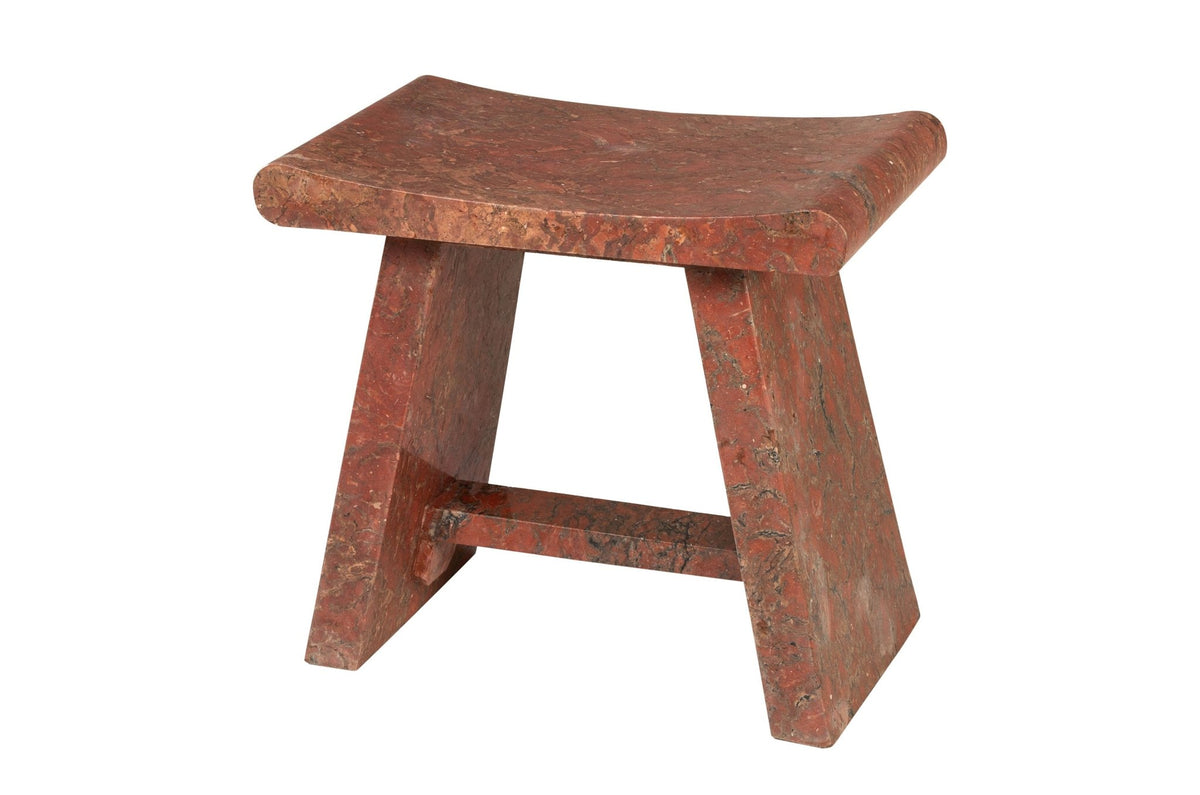 Tabouret en marbre java rosso 50x30x45cm Sam - Versmissen - The Cool Republic