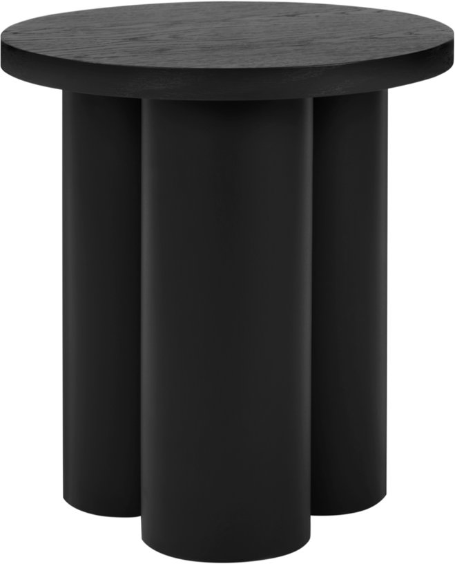 Tabouret en placage de chêne et tôle d'acier noir Oly - noo.ma - The Cool Republic