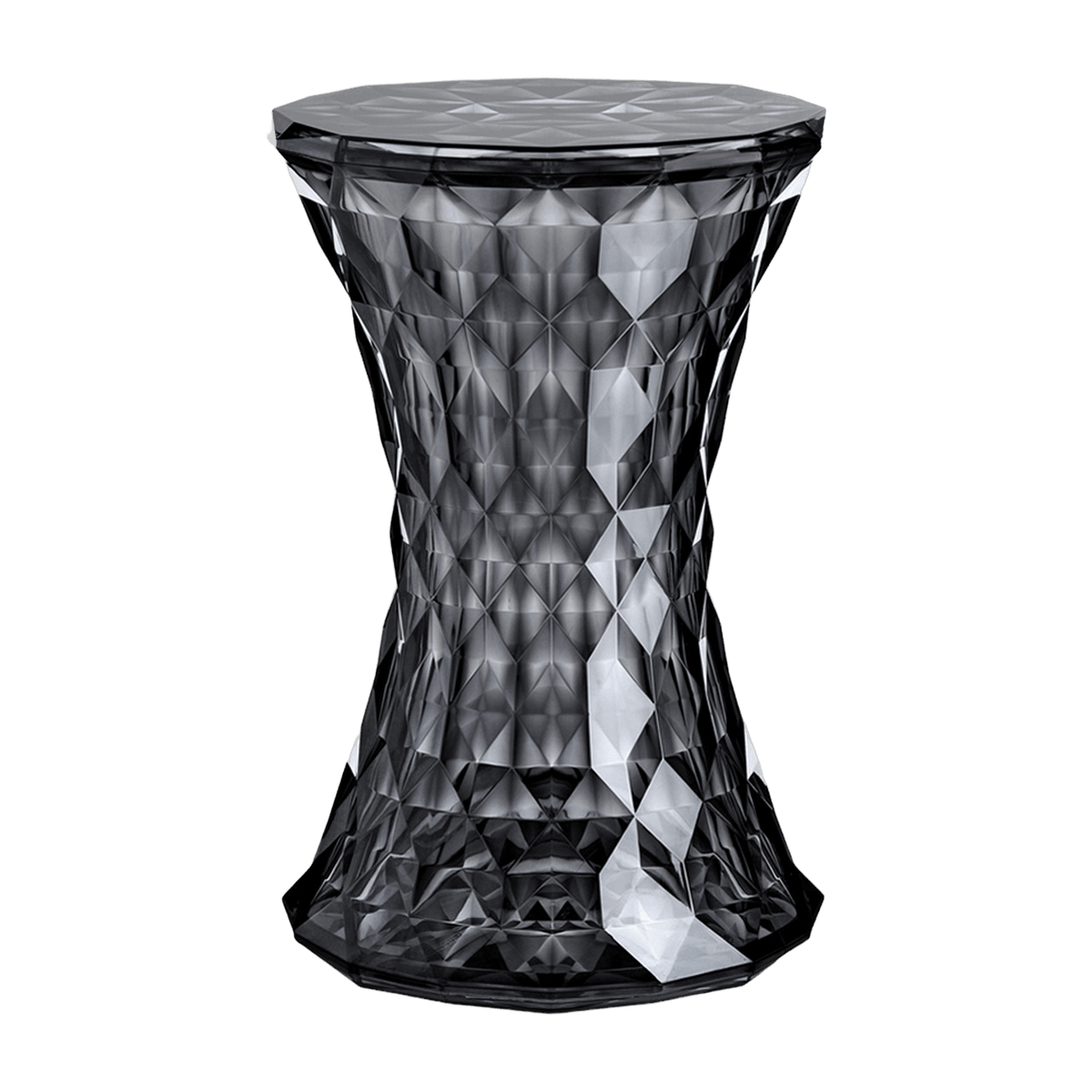 Tabouret en polycarbonate fumé 45 x 30 cm Stone - Kartell - The Cool Republic
