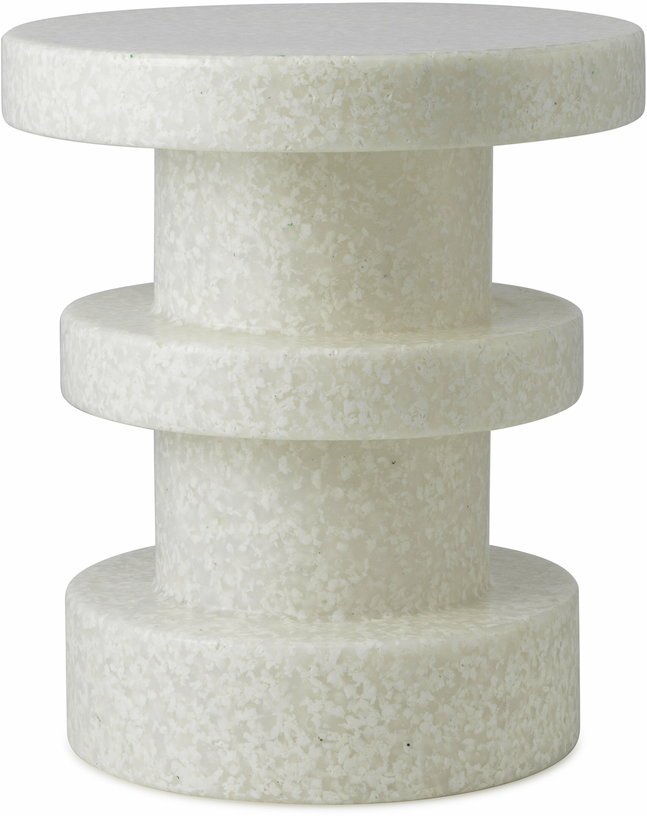 Tabouret en polyéthylène recyclé blanc / blanc Stack Bit Stool - Normann Copenhagen - The Cool Republic