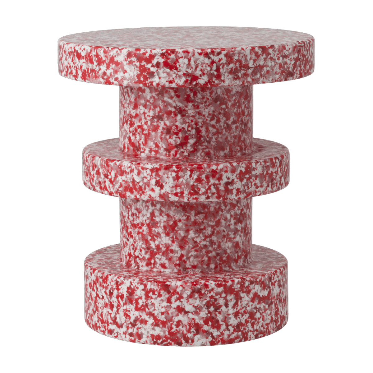 Tabouret en polyéthylène recyclé rouge Stack Bit Stool - Normann Copenhagen - The Cool Republic