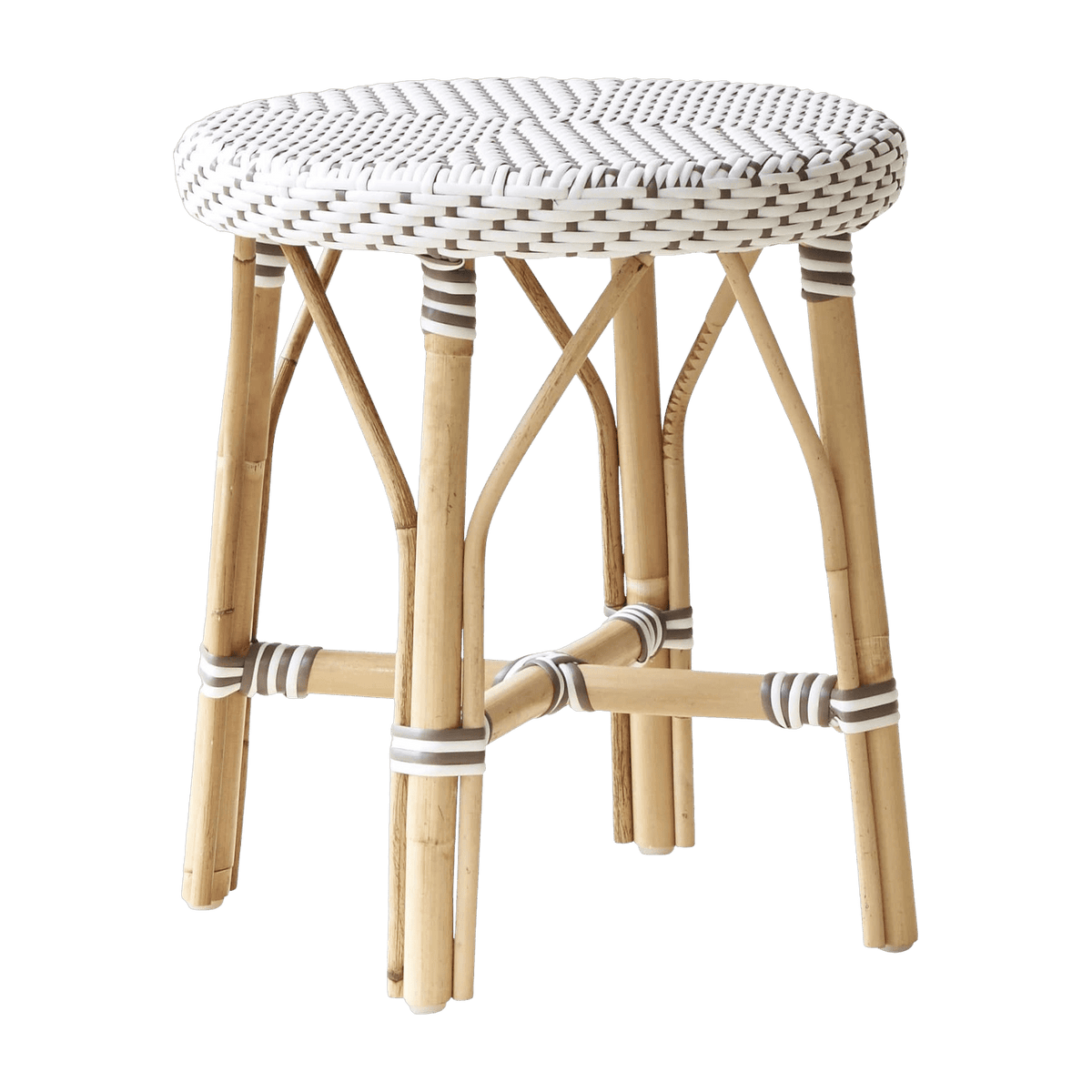 Tabouret en rotin blanc 46 cm Simone - Sika Design - The Cool Republic