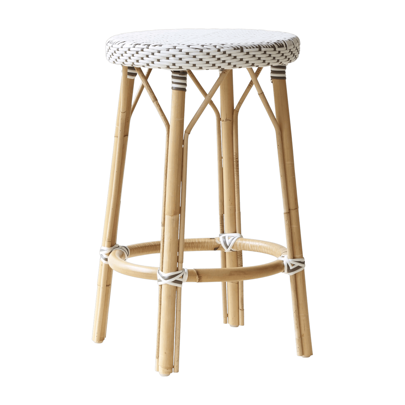 Tabouret en rotin blanc 68 cm Simone - Sika Design - The Cool Republic