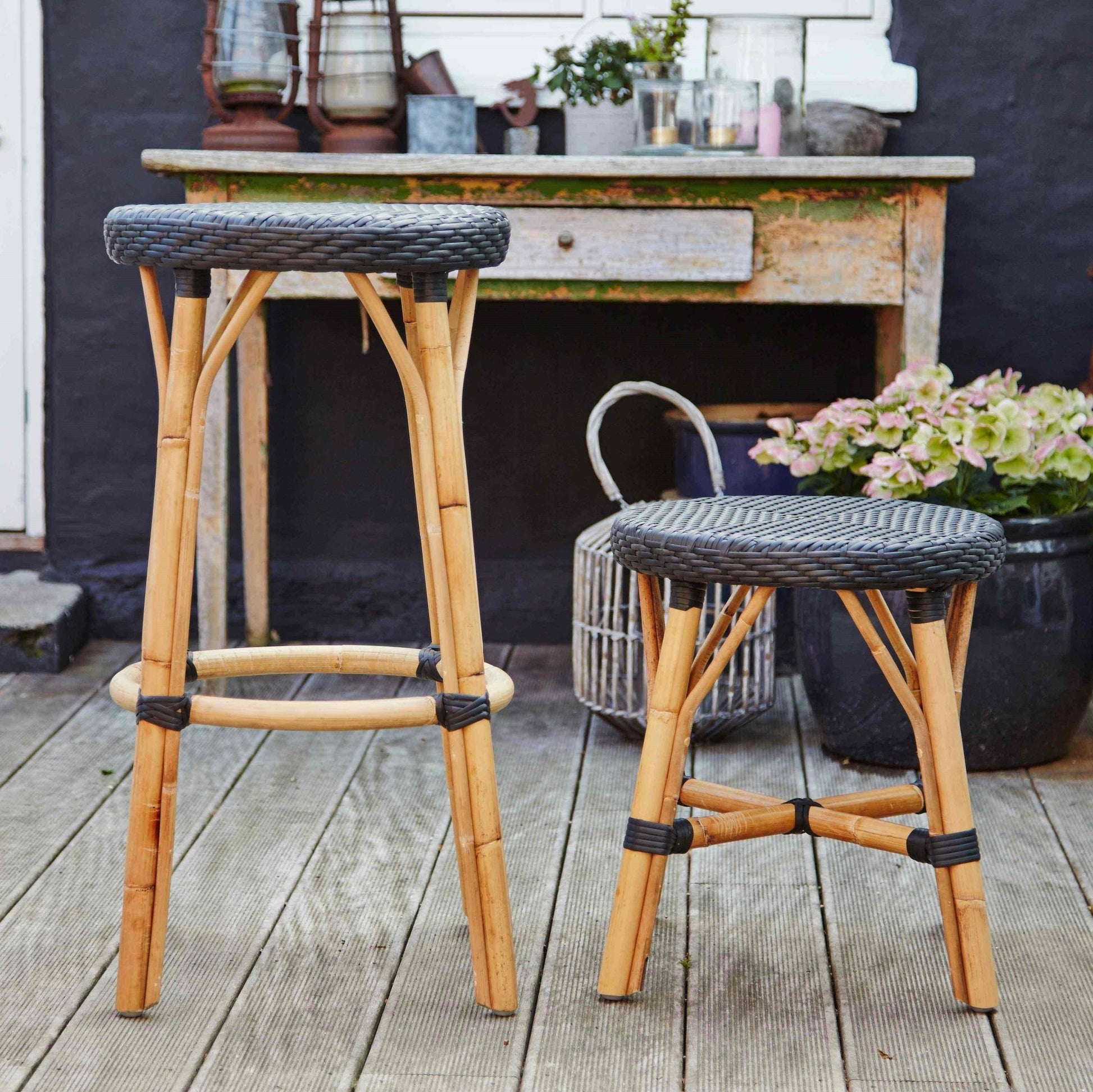 Tabouret en rotin blanc 68 cm Simone - Sika Design - The Cool Republic