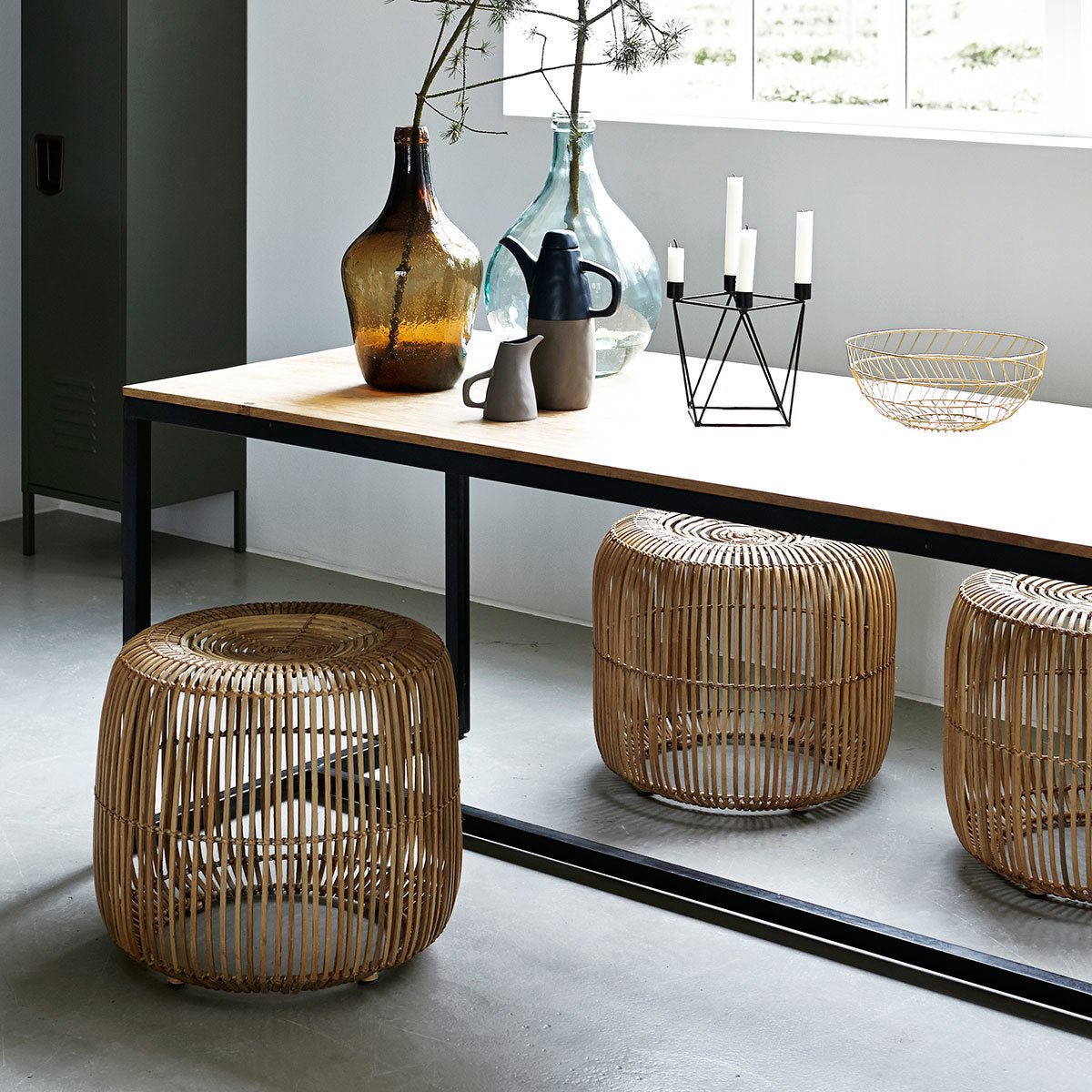 Tabouret en rotin - House Doctor - The Cool Republic