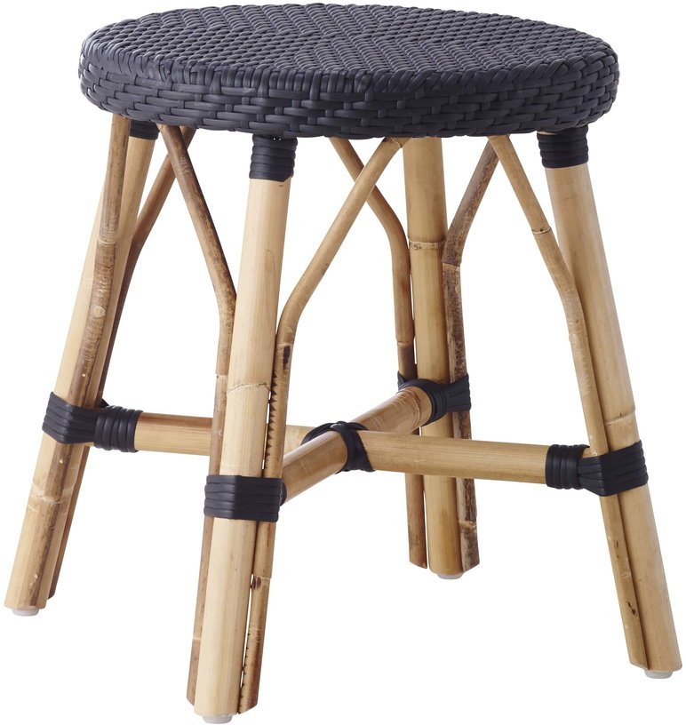 Tabouret en rotin noir 46 cm Simone - Sika Design - The Cool Republic