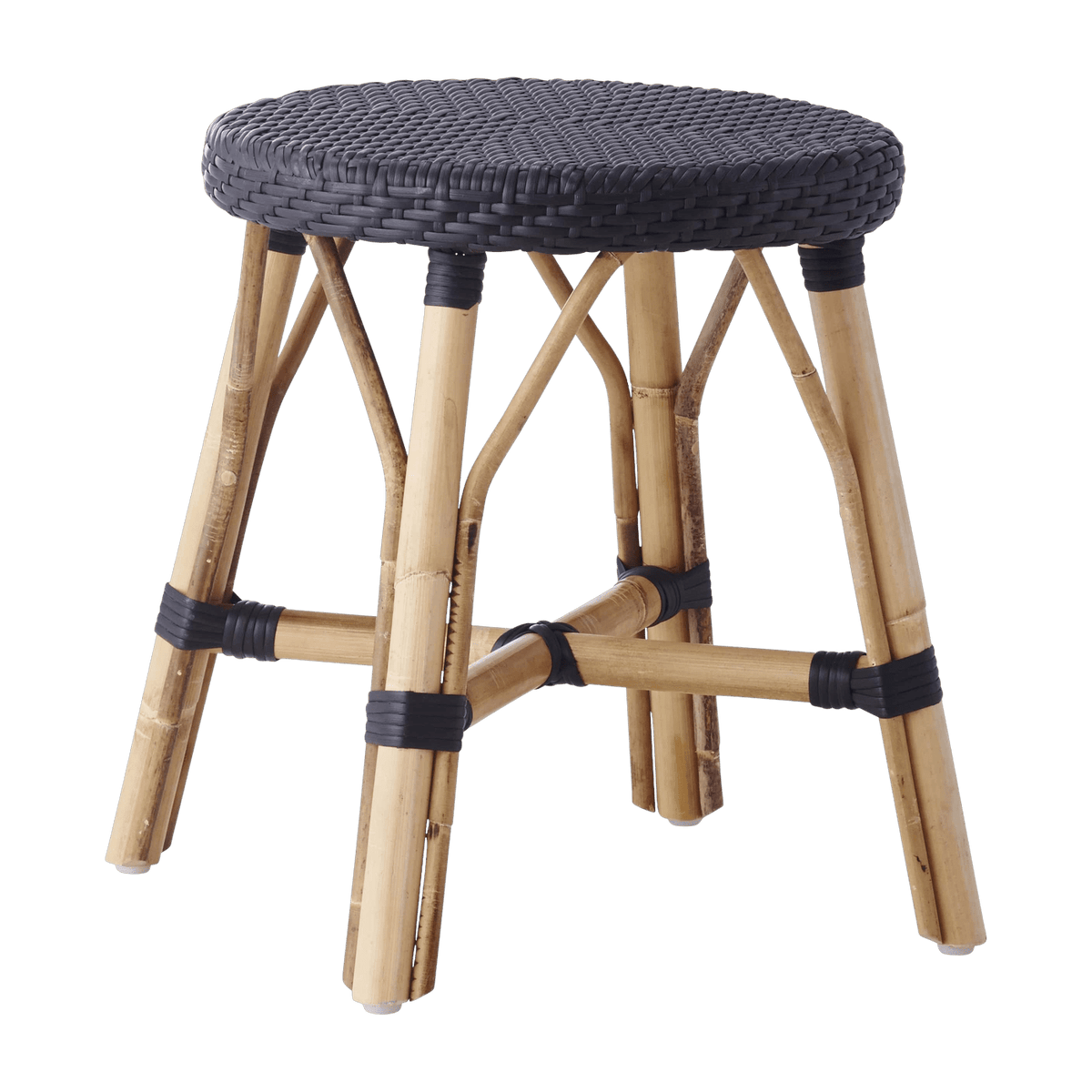 Tabouret en rotin noir 46 cm Simone - Sika Design - The Cool Republic