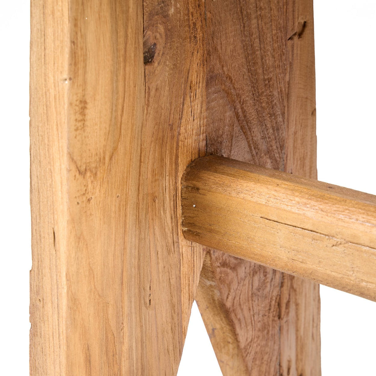 Tabouret en teck massif naturel marron 40x25x45cm Siku - Bazar Bizar — vue 10