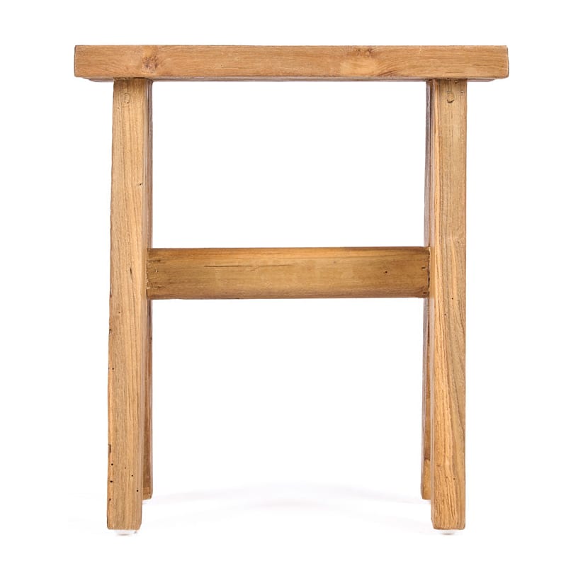 Tabouret en teck massif naturel marron 40x25x45cm Siku - Bazar Bizar — vue 3
