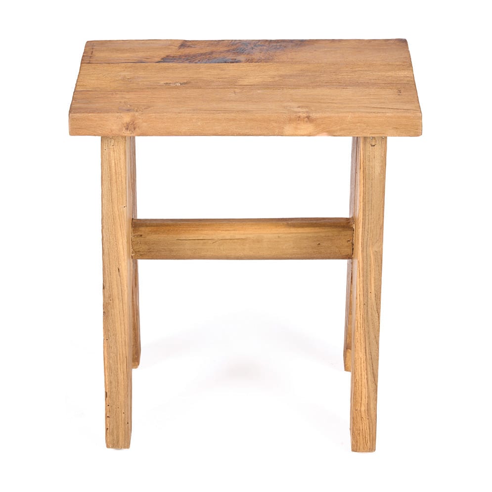 Tabouret en teck massif naturel marron 40x25x45cm Siku - Bazar Bizar — vue 4