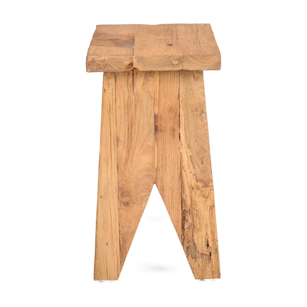 Tabouret en teck massif naturel marron 40x25x45cm Siku - Bazar Bizar — vue 5
