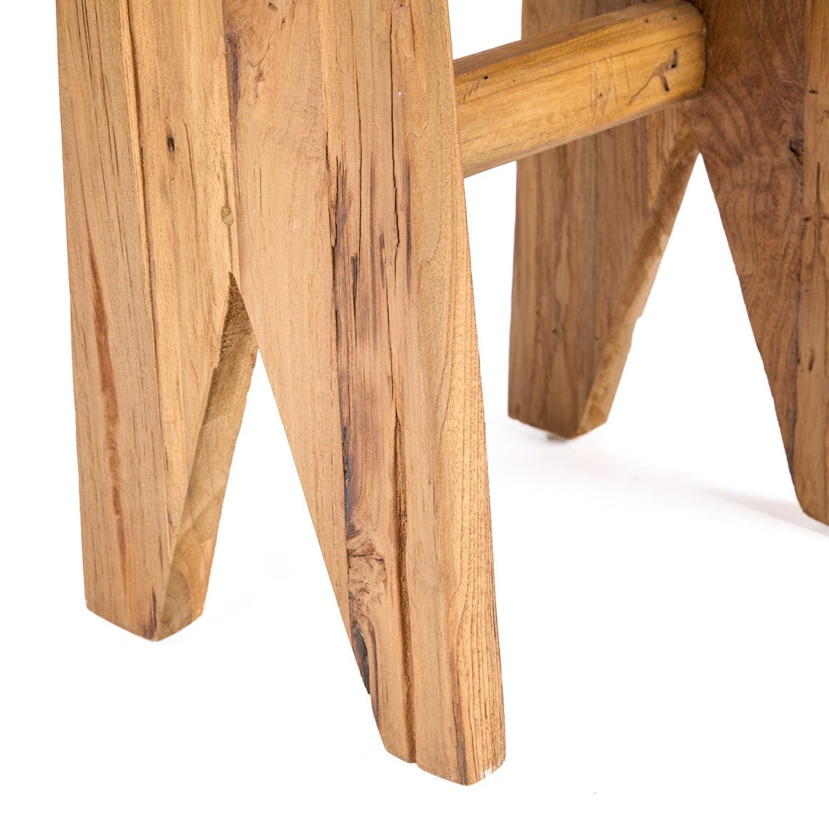 Tabouret en teck massif naturel marron 40x25x45cm Siku - Bazar Bizar — vue 7