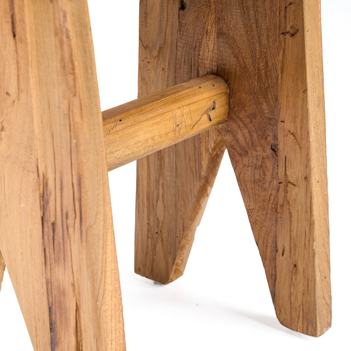 Tabouret en teck massif naturel marron 40x25x45cm Siku - Bazar Bizar — vue 9