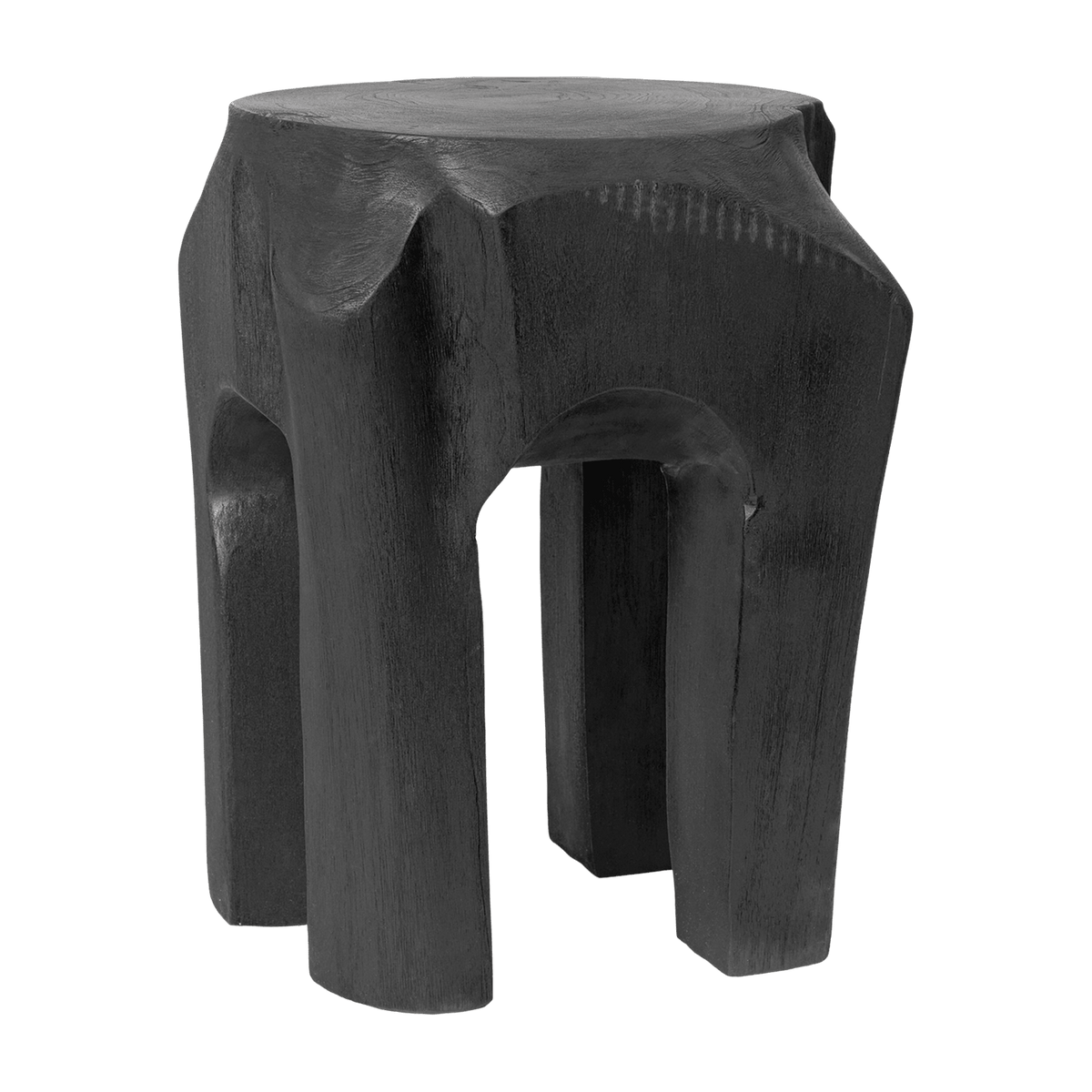 Tabouret en teck noir 40 x 32 cm Root - Ferm Living - The Cool Republic