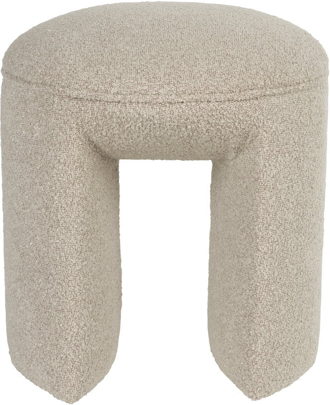 Tabouret en tissu beige 42x46cm Elio - The Cool Republic - The Cool Republic