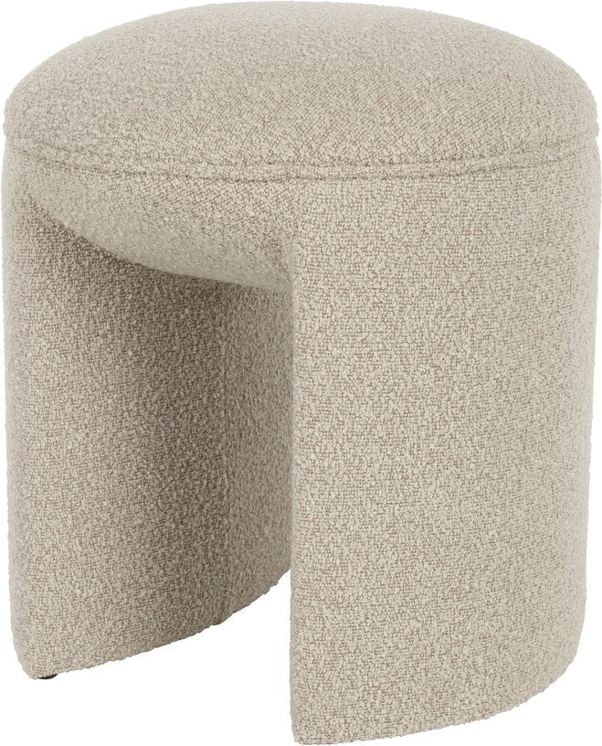Tabouret en tissu beige 42x46cm Elio - The Cool Republic - The Cool Republic