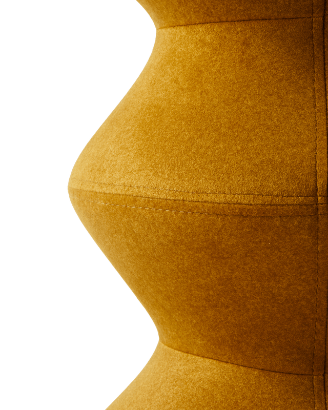 Tabouret en tissu jaune Soft 36x47cm Zig Zag - Pols Potten - The Cool Republic
