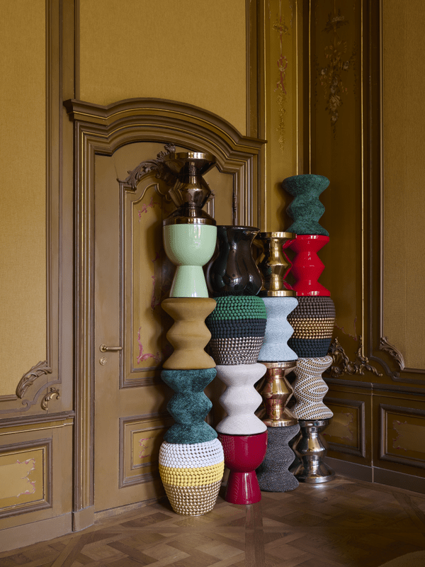 Tabouret en tissu vert clair Soft 36x47cm Zig Zag - Pols Potten - The Cool Republic