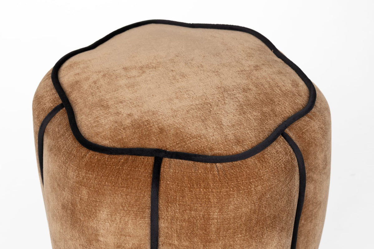 Tabouret en velours marron clair 40x46cm Donna - Dutchbone — vue 2