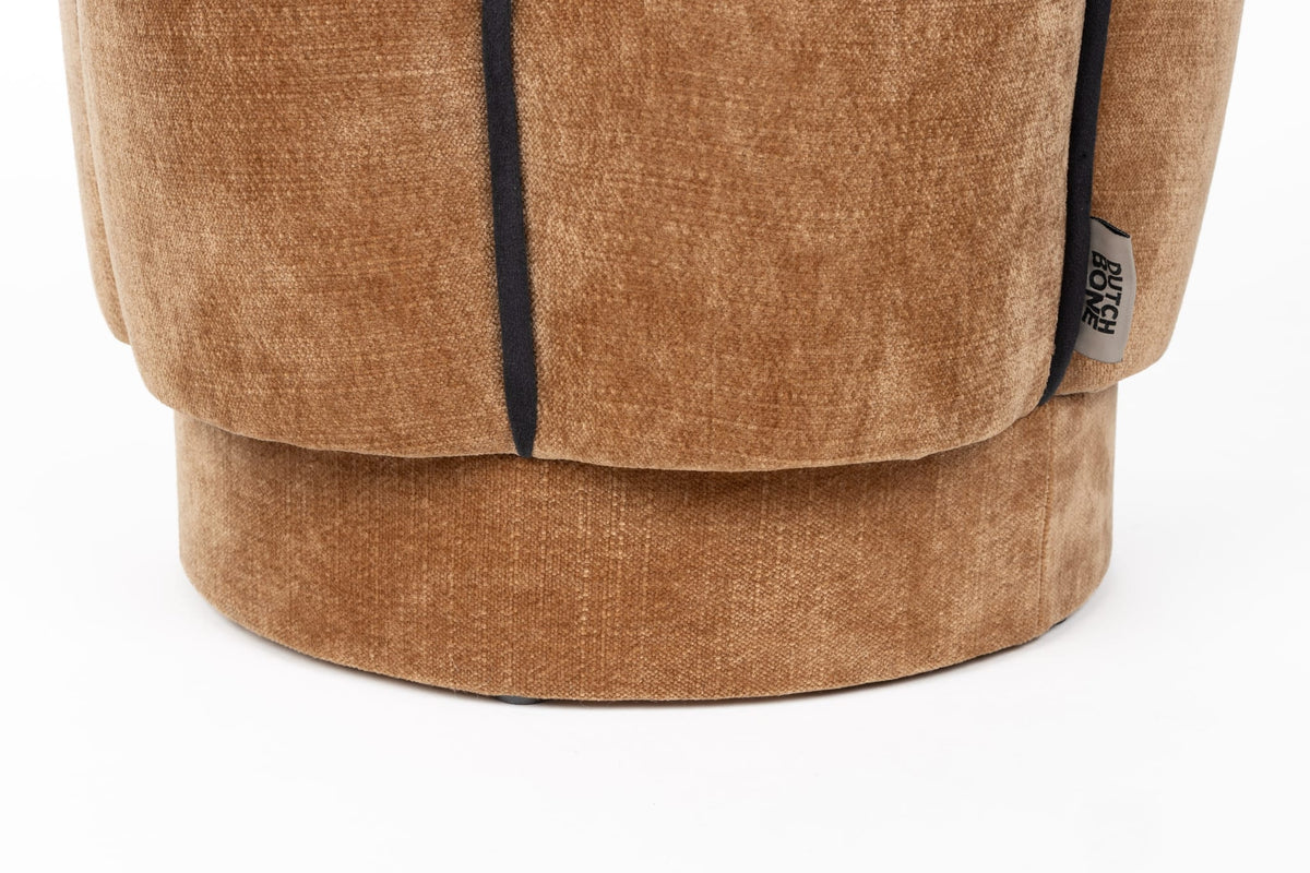 Tabouret en velours marron clair 40x46cm Donna - Dutchbone — vue 4