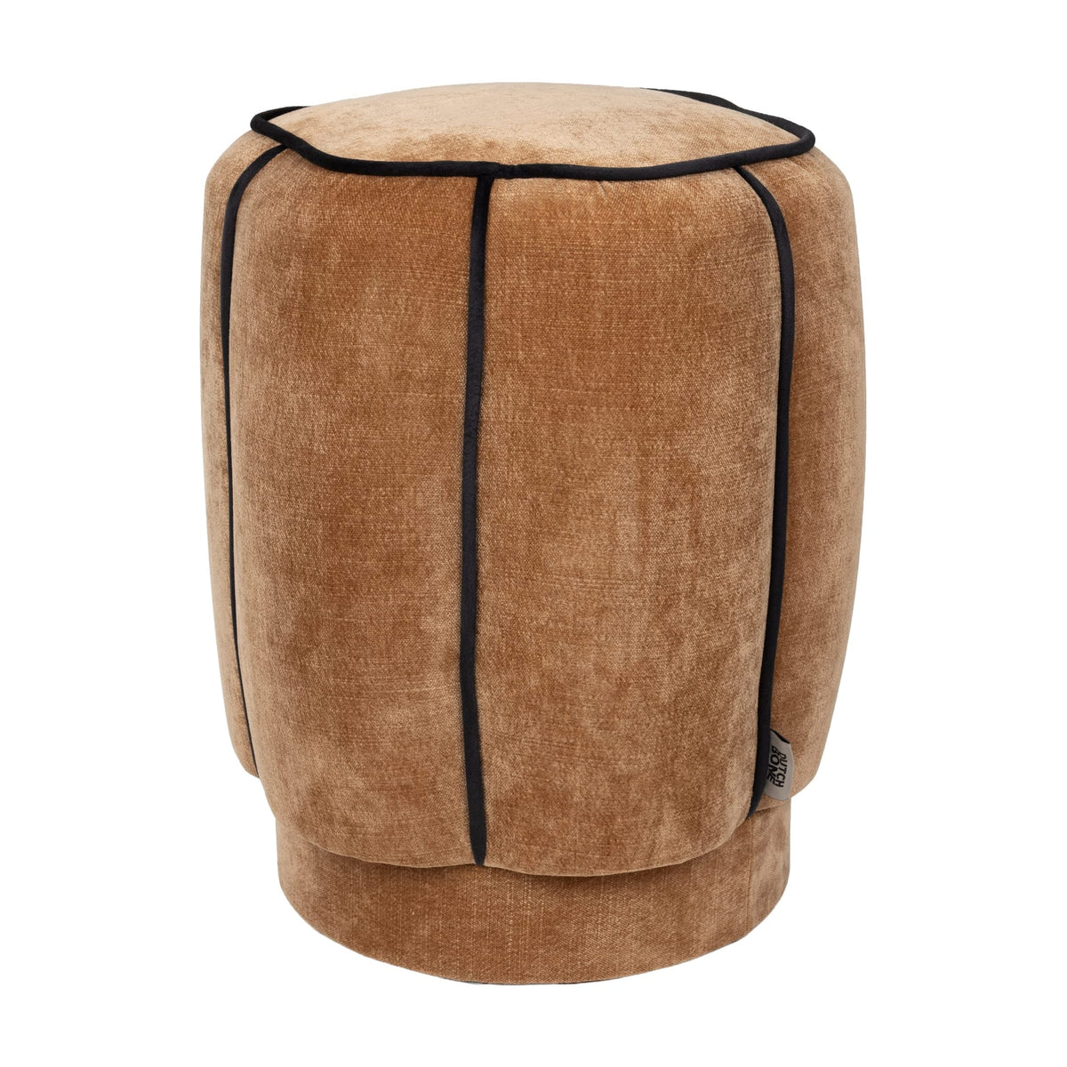 Tabouret en velours marron clair 40x46cm Donna - Dutchbone