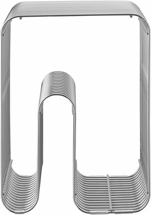 Tabouret et rangement magazine chrome 32 cm Curva - AYTM - The Cool Republic