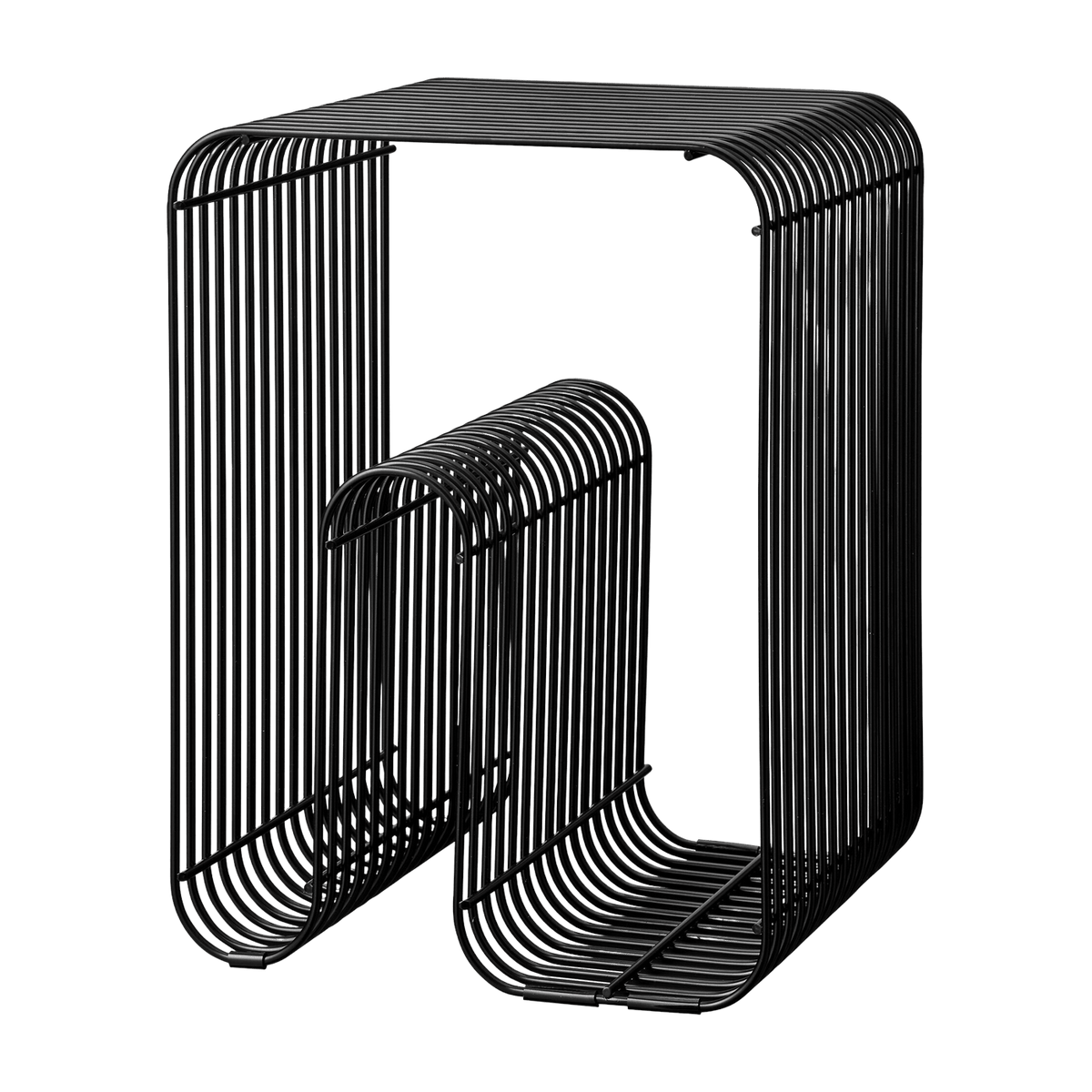 Tabouret et rangement magazine noir 32,4x43cm Curva - AYTM - The Cool Republic