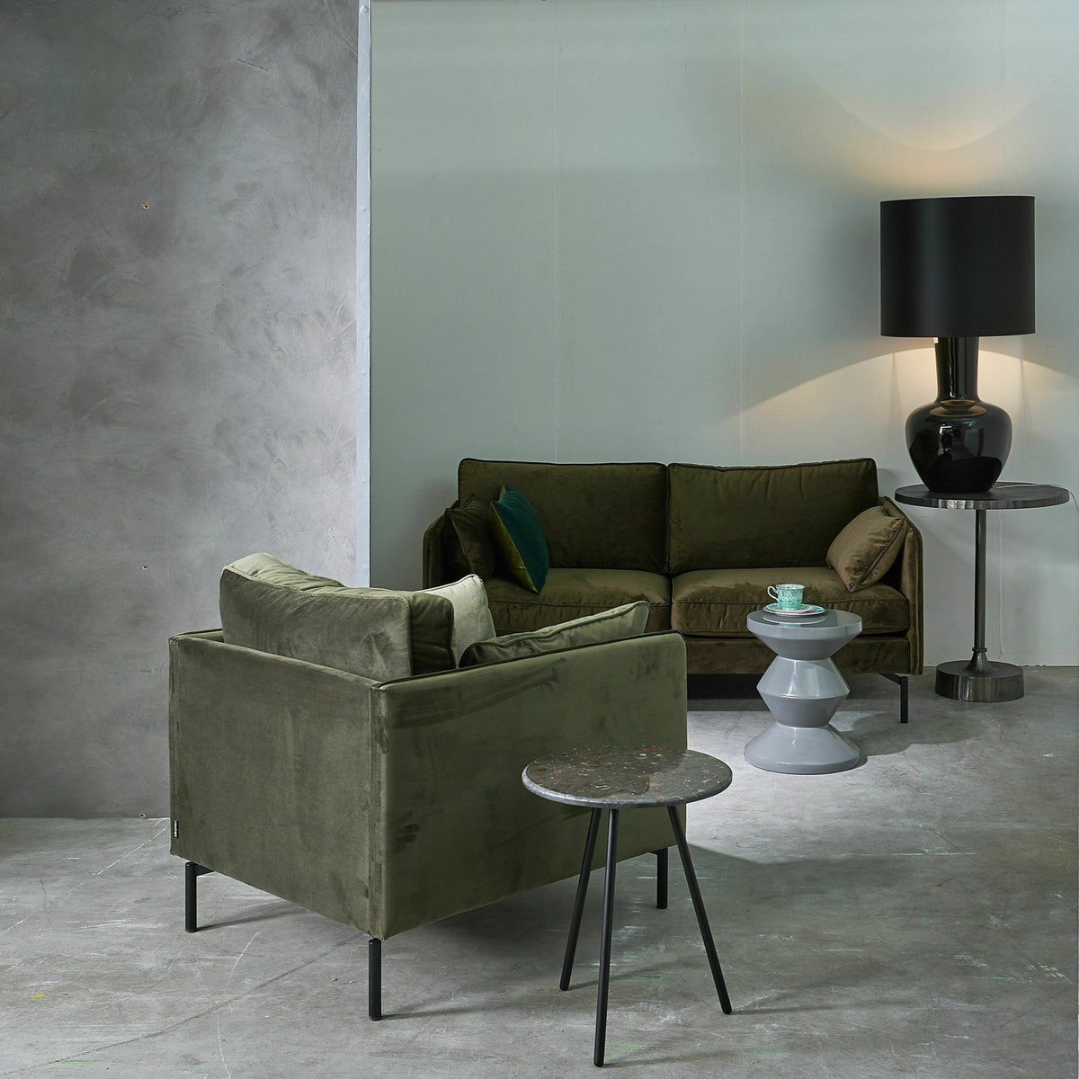 Tabouret gris laqué Zig Zag - Pols Potten - The Cool Republic