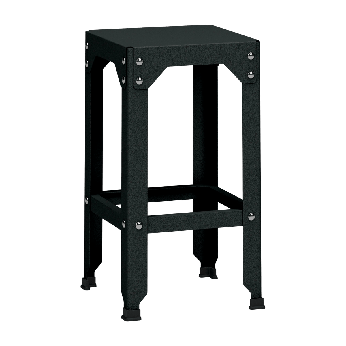 Tabouret haut en acier galvanisé anthracite 63 cm Hegoa - Matière Grise - The Cool Republic