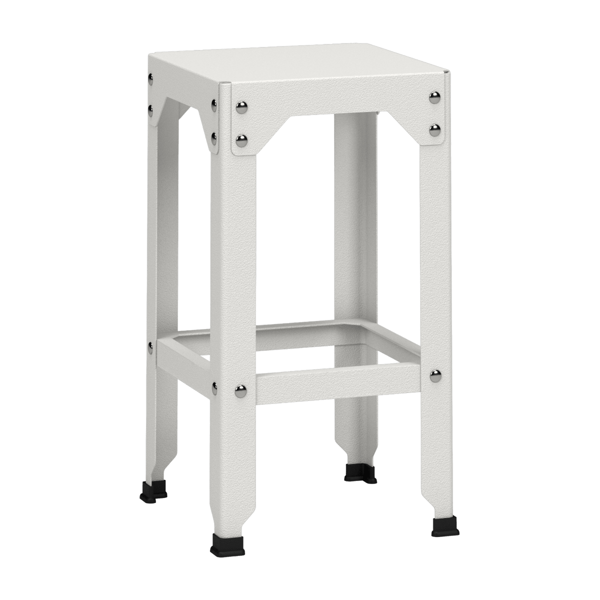 Tabouret haut en acier galvanisé blanc 63 cm Hegoa - Matière Grise - The Cool Republic