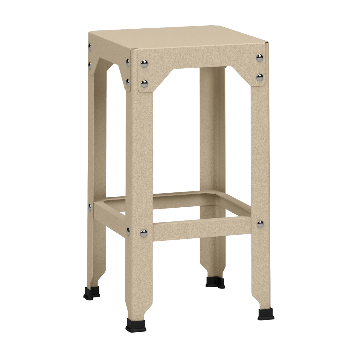 Tabouret haut en acier galvanisé crème 63 cm Hegoa - Matière Grise - The Cool Republic