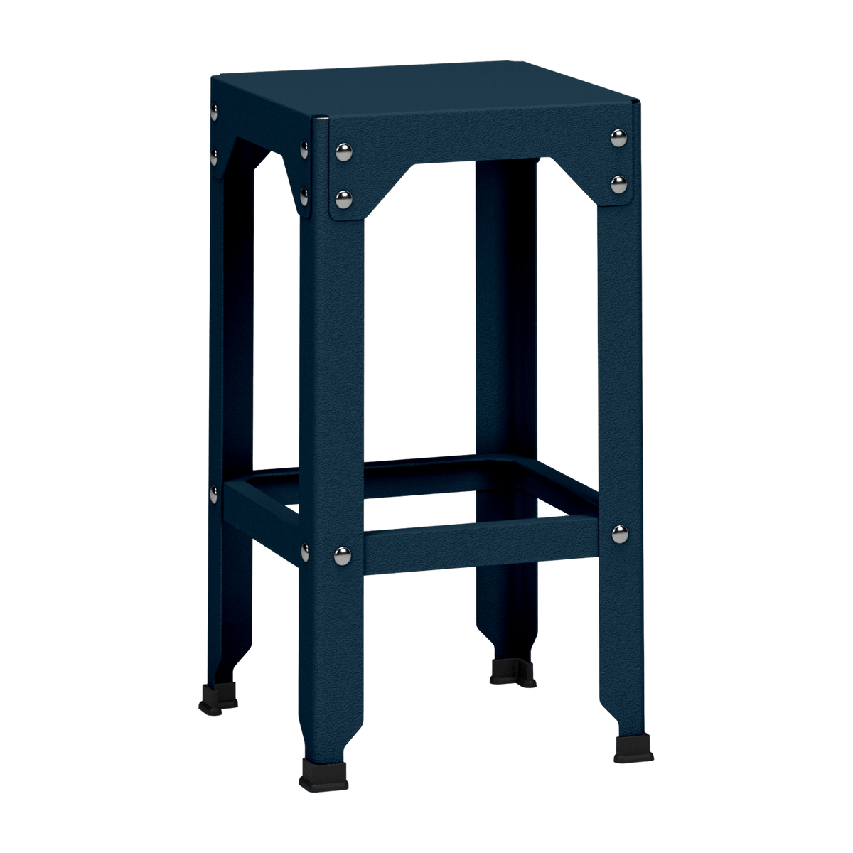 Tabouret haut en acier galvanisé denim 63 cm Hegoa - Matière Grise - The Cool Republic