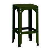 Tabouret haut en acier galvanisé kaki 63 cm Hegoa - Matière Grise - The Cool Republic