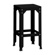 Tabouret haut en acier galvanisé noir mat 63 cm Hegoa - Matière Grise - The Cool Republic
