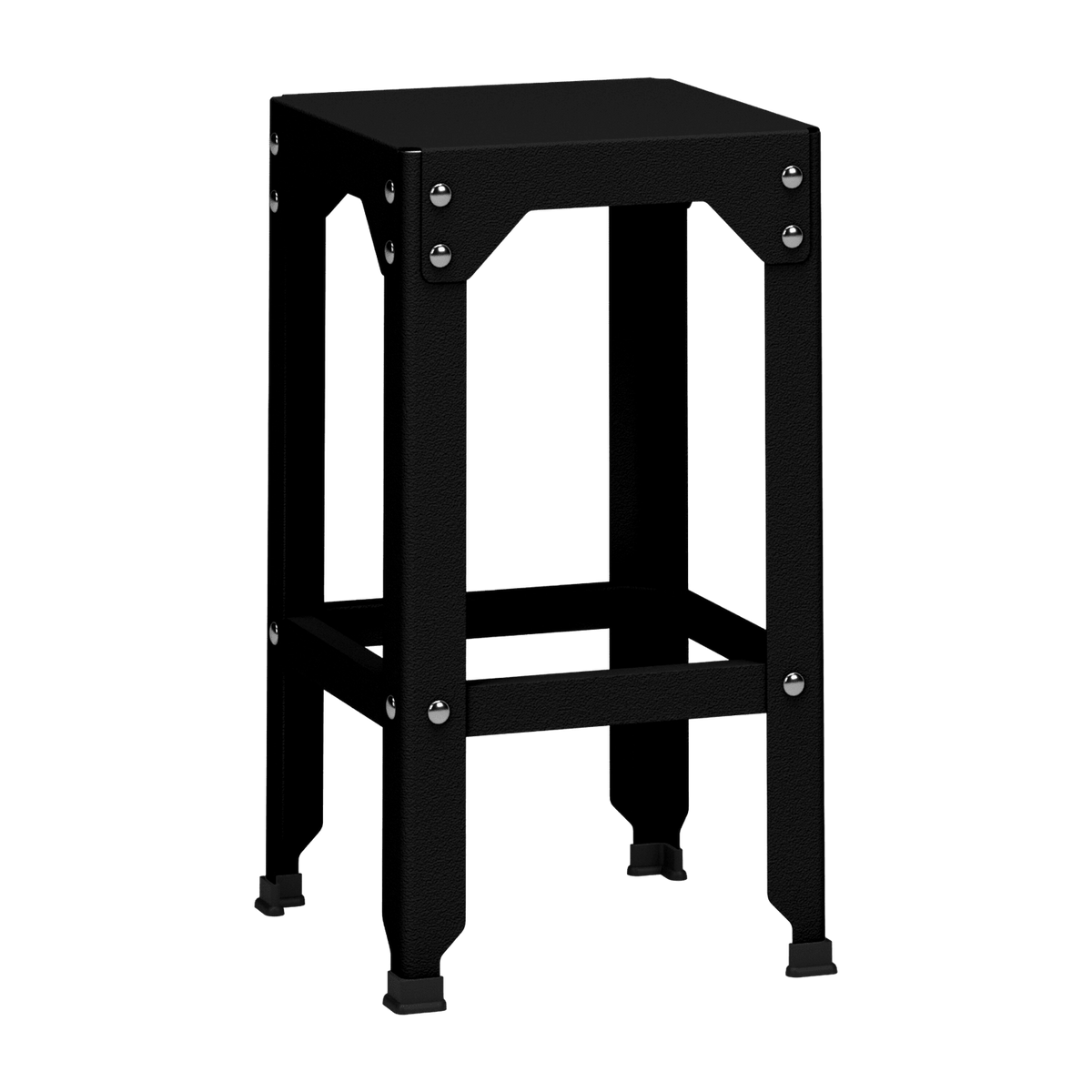 Tabouret haut en acier galvanisé noir mat 63 cm Hegoa - Matière Grise - The Cool Republic