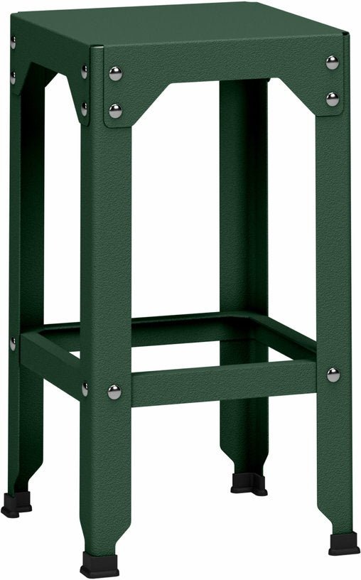 Tabouret haut en acier galvanisé olive 63 cm Hegoa - Matière Grise - The Cool Republic