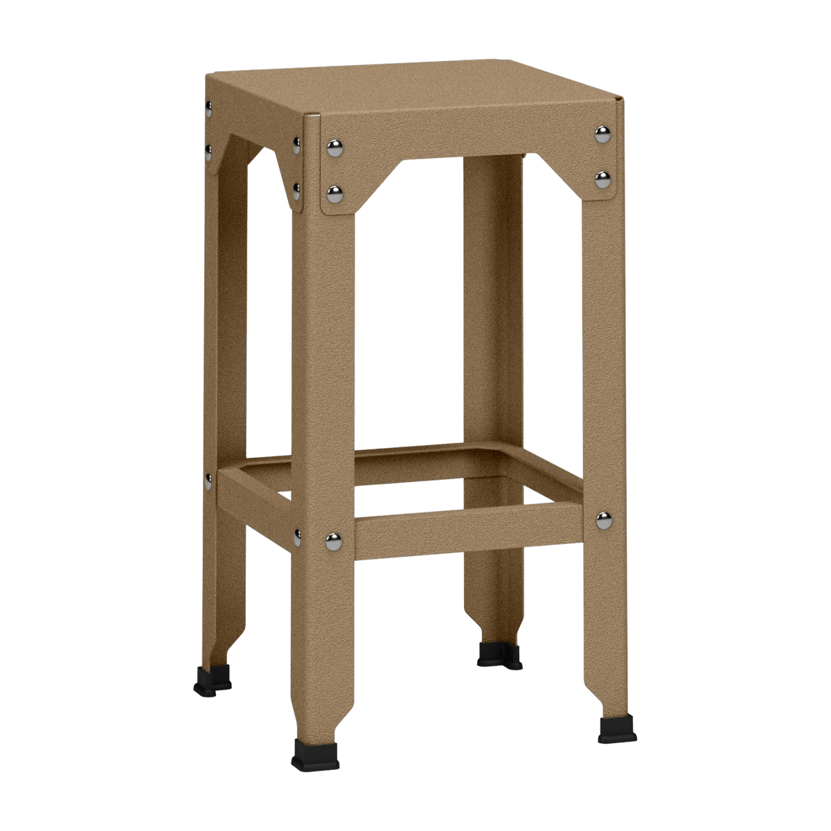 Tabouret haut en acier galvanisé sable 63 cm Hegoa - Matière Grise - The Cool Republic
