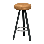 Tabouret haut en chêne et acier anthracite 75 cm Smack - Matière Grise - The Cool Republic