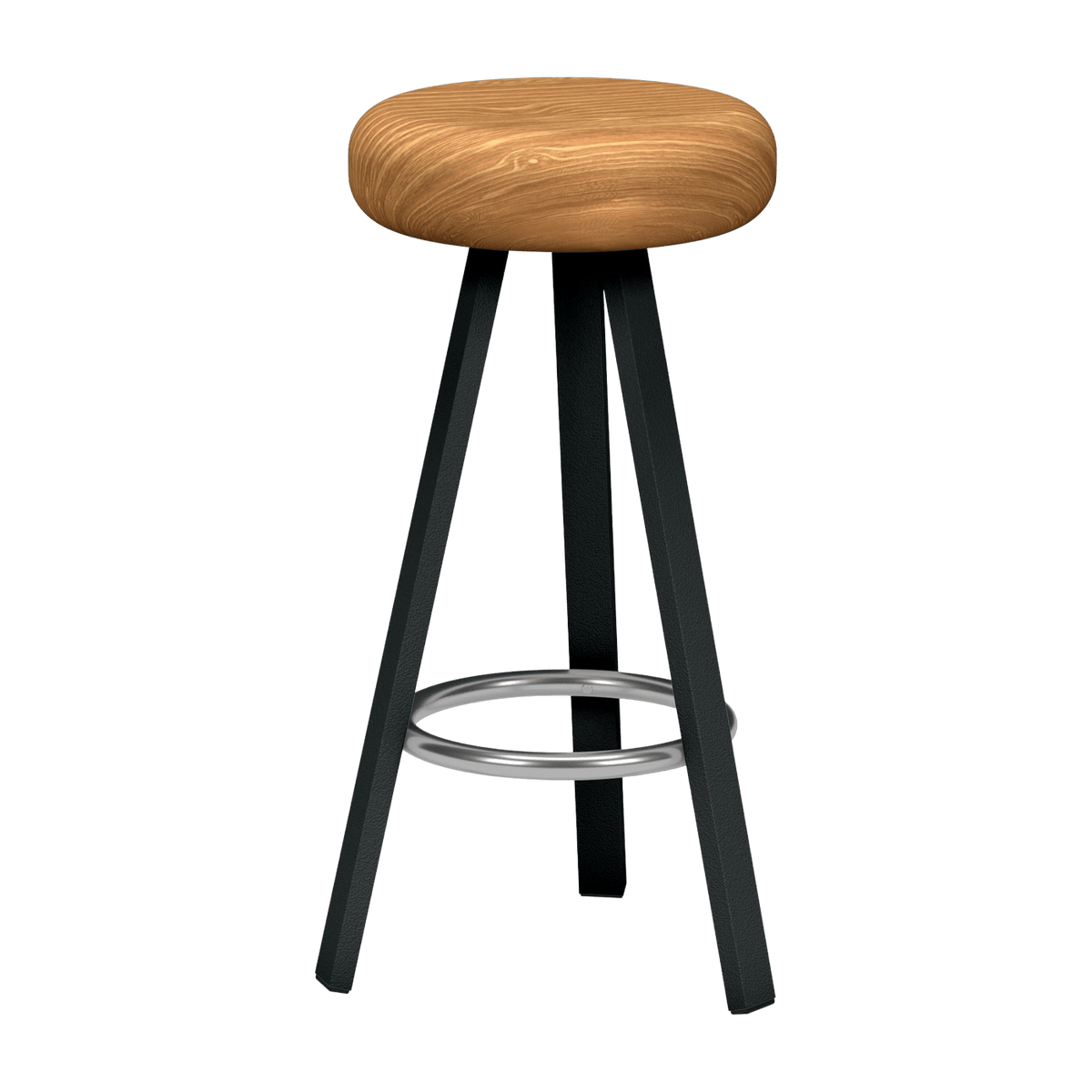 Tabouret haut en chêne et acier anthracite 75 cm Smack - Matière Grise - The Cool Republic