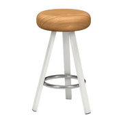 Tabouret haut en chêne et acier blanc 65 cm Smack - Matière Grise - The Cool Republic
