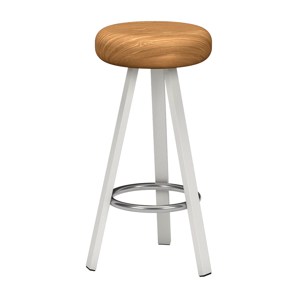 Tabouret haut en chêne et acier blanc 75 cm Smack - Matière Grise - The Cool Republic