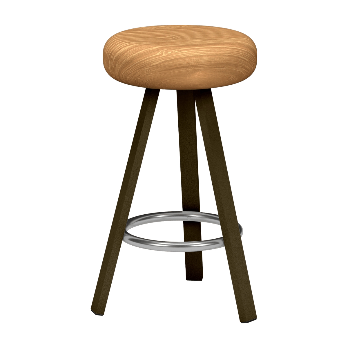 Tabouret haut en chêne et acier bronze 65 cm Smack - Matière Grise - The Cool Republic